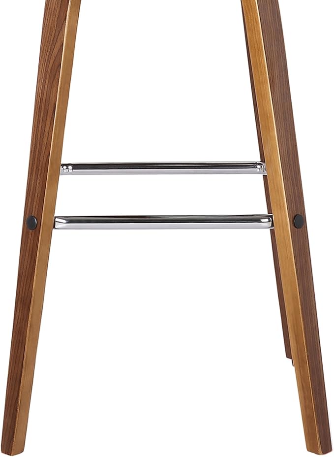 Vienna 30" Swivel Bar Stool in Walnut Wood Finish with Cream Faux Leather - Set of 4