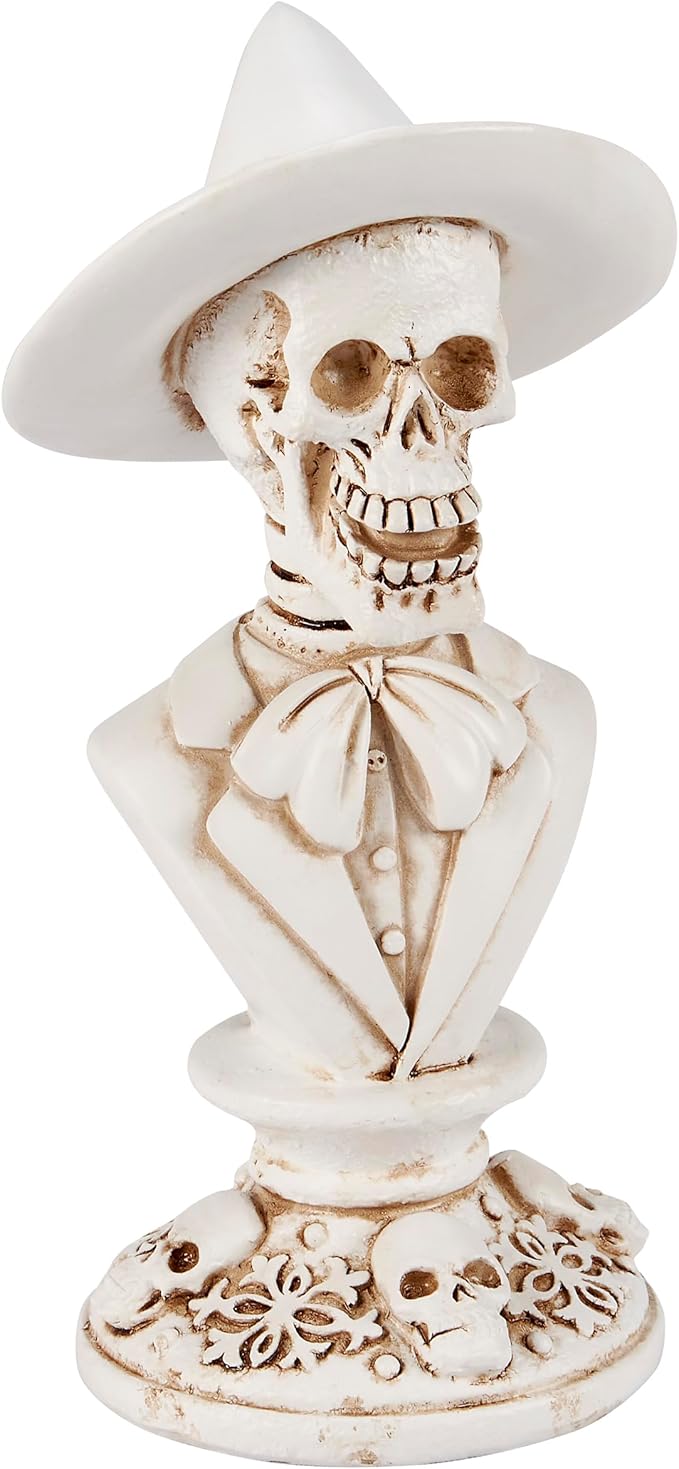 Primitives by Kathy Gentleman Seasonal Decor Skeleton Resin Figurine, Halloween Collection, Bronze Accents, Ideal Home Accent