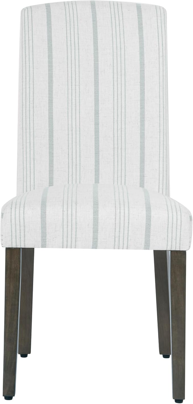 HomePop Parsons Classic Dining Chairs, Pack of 2, Dove Grey Stripe