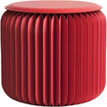 NOONTIDE Folding Stool - 12Inch Home Furniture 660lb Load Capacity Foldable Paper Stool - Eco-Friendly Kraft Paper Honeycomb Design,Foldable to 1.2",Brown Modern Minimalist Stool for Living Room(Red)