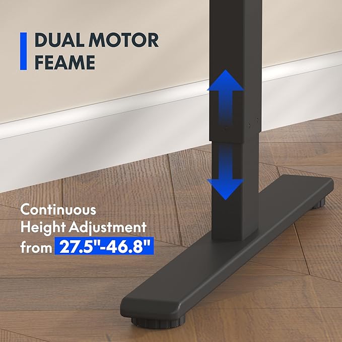 FLEXISPOT E3 Bamboo Dual Motor 72x30 Inch Electric Height Adjustable Standing Desk Whole-Piece Board Desk Sit Stand Up Desk (Black Frame + Bamboo Curved Desktop)