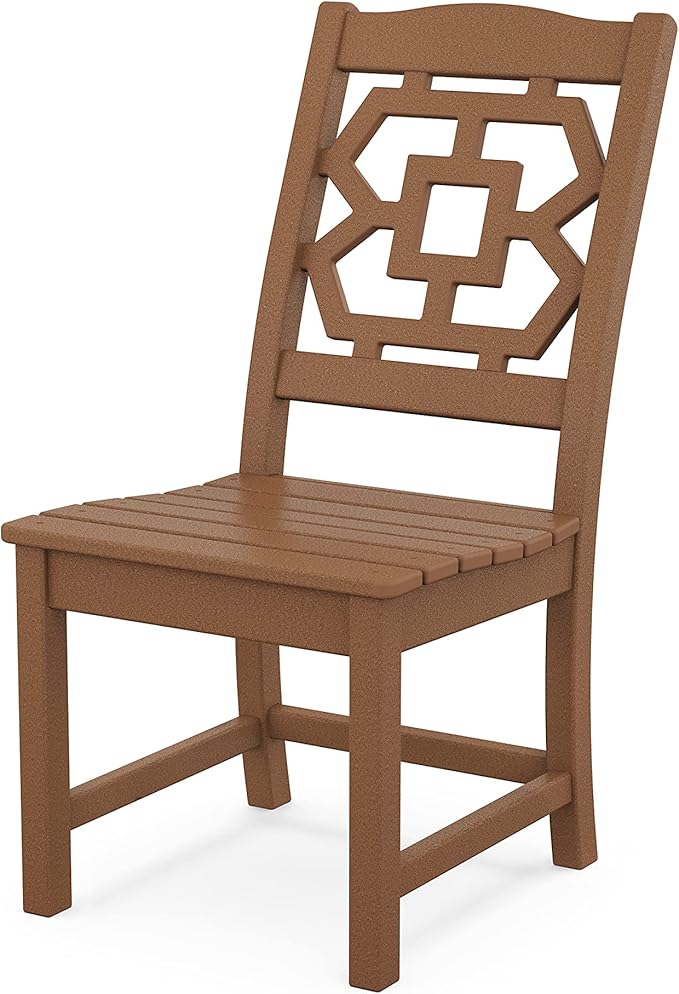 Martha Stewart by POLYWOOD® Chinoiserie Dining Side Chair in Teak