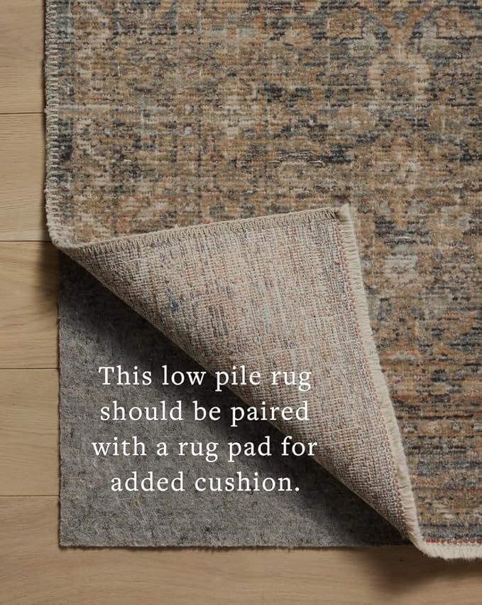 Loloi Amber Lewis Molly Collection MOL-02 Denim/Gold 6'-7" x 9'-2" Low Pile Area Rug