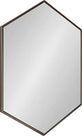 Kate and Laurel McNeer Modern Wall Mirror, 31 x 22, Bronze, Geometric Hexagon Mirror for Wall