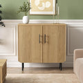 Buffet Cabinet with Storage, Sideboard with 2 Doors, Adjustable Shelf, Fluted Accent Cabinet for Living Room, Modern,Natural