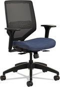 HON Solve Mesh Back Office Chair with Adjustable Arms, Adjustable Height, Tilt Tension, Lumbar Support, Swivels, on Rolling Wheels, Midnight