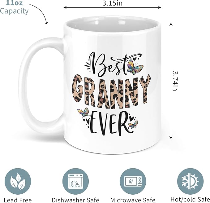 Granny Christmas Gifts from Grandchildren 11oz Coffee Mug, Granny Mothers Day Gift, Grannies Birthday Gifts Ideas, Best Grannies Ever Mug