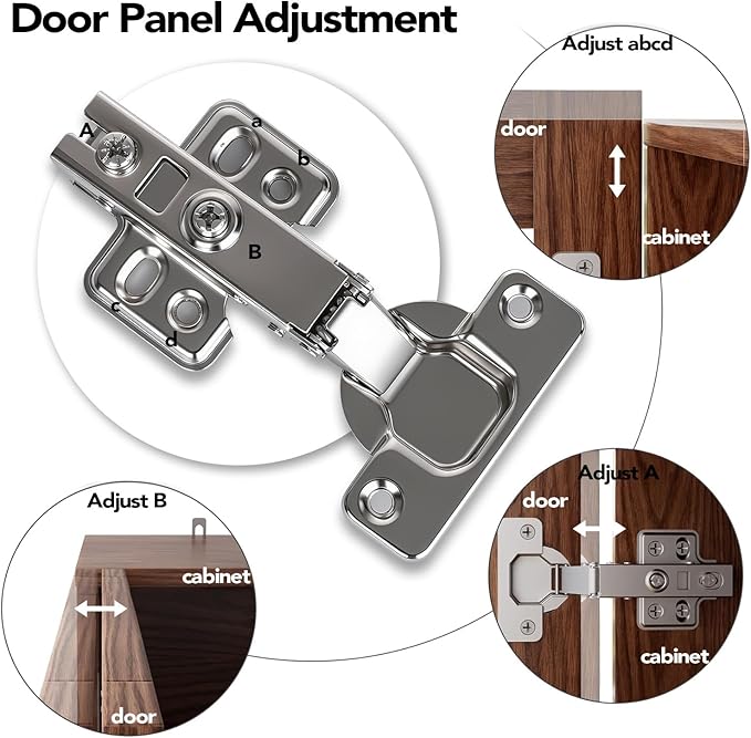 PARTPHONER Bathroom Floor Storage Cabinet with Cabinet Lights, Modern Storage Cabinet with 4 Doors and Adjustable Shelves, Buffer Hinges, Walnut Pantry Cabinet for Living Room & Kitchen