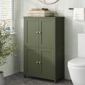 Nuturelly Bathroom Floor Storage Cabinet, Bathroom Organizers and Storage with Top Board & Metal Handles for Kitchen, Green