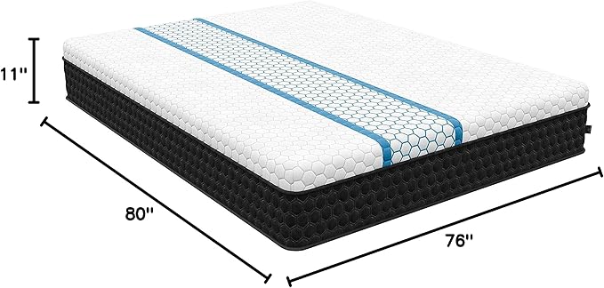 Diamond Mattress EquaLite Copper Cooled Hybrid Mattress, King Mattress 11-inch Firm, Greenguard Gold, CertiPUR-US Certified, Fiberglass-Free, Made in USA
