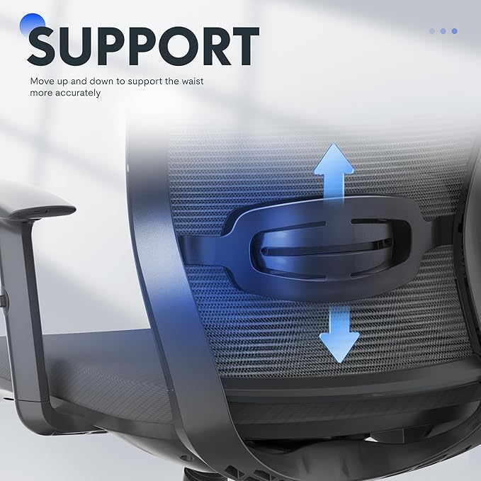 FLEXISPOT Classic Ergonomic Office Chair with High Back Swivel Computer Chair Executive Office Desk Chairs, with Lumbar Support/2D Headrest/Lockable Tilt Function, Foam Seat Cushion, Gray