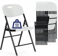 10 Pack Thicker 800 LBS White Folding Chairs, Commercial Grade Folding Chair, Foldable Chairs for Events