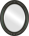 OVALCREST Oval Beveled Wall Mirror for Home Decor - Florence Style - Hunter Green - 28" x 22"