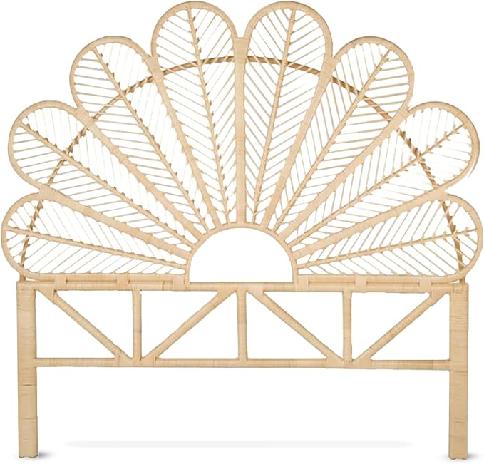 KOUBOO Petal Rattan Twin Headboard, Bedroom, Bedroom Furniture, Headboard, Twin Size, Tropical Decor, Bohemian Decor, Natural