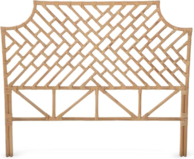 Kouboo Rattan Chippendal Headboard, Queen Size, Bedroom Furniture, Bohemian Decor, Headboard, Natural