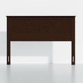 Serene Queen Size Wood Headboard Diagonal Panel Design in a Stained Walnut Finish