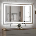 VooBang Large LED Bathroom Mirror 30 x 55 inches - 3 Adjustable Lighting Modes Lighted Smart Bathroom Vanity Mirror, Anti-Fog, Memory Function, Tempered Glass, Wall Mounted Horizontally Vertically