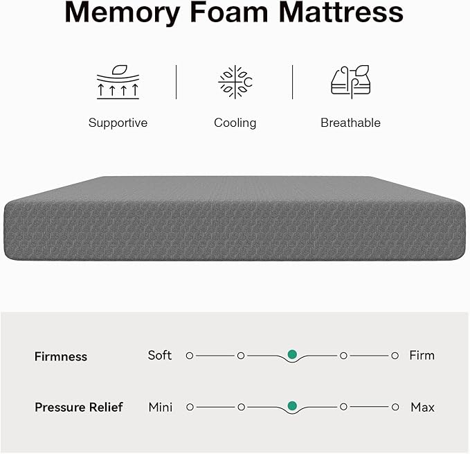 Novilla Queen Memory Foam Mattress, 5 Inch Queen Size Mattresses with Gel-Infused Memory & Ventilated Wave Foam for Fresh Sleep & Zoned Pressure Relief Mattress in a Box CertiPUR-US Certified