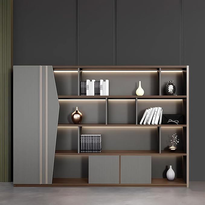 Modern Executive Desk, 118.1 inch L Shaped Desk with Storage, L Shape Corner Desk Drawers and Lockable Storage No Installation Required, Without Desk or Computer Chair (Filing Cabinet)