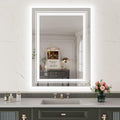 WTTY LED Bathroom Mirror, 24 x 32 with Backlit and Front Light,Stepless Dimmable LED Mirror for Bathroom,Anti-Fog Lighted Bathroom Vanity Mirror Modern for Wall,Memory Function,Shatter-Proof