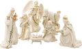 Lenox Figurine, 7-Piece Mini Nativity Set, Made Of Porcelain with 24K Gold Accent, Christmas Decoration, Christmas Decor Indoor, Winter Decor for Home, Table Decoration (Ivory, 7 Piece, 4-Inch Height)