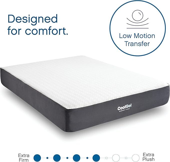 Classic Brands Cool Gel Ventilated Gel Memory Foam 10-Inch Mattress, Full, White