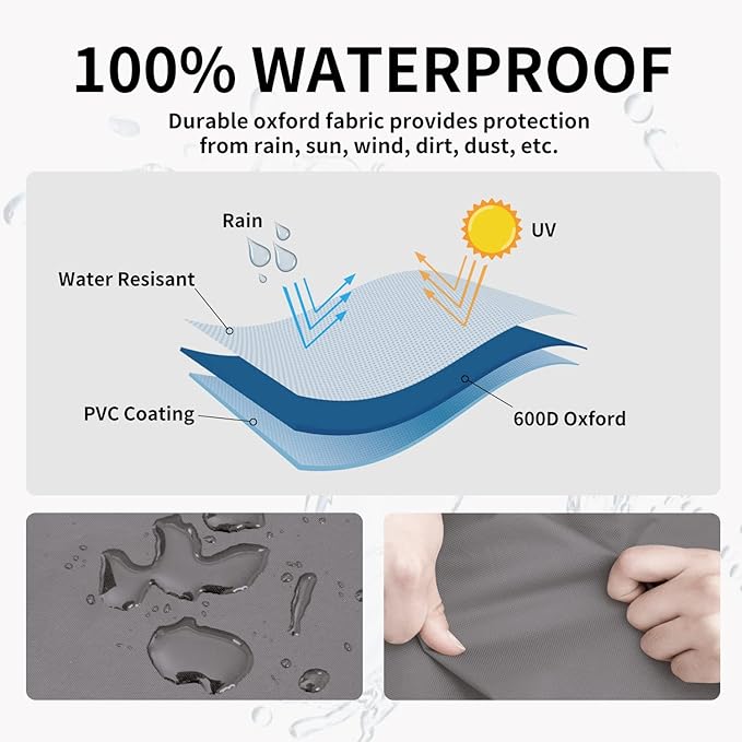 Easy-Going Waterproof Outdoor Loveseat, Heavy Duty Deep 2-Seater Patio Couch, Windproof Furniture Cover with Air Vent (58Wx40Dx31H inch, Gray/Dark Gray)