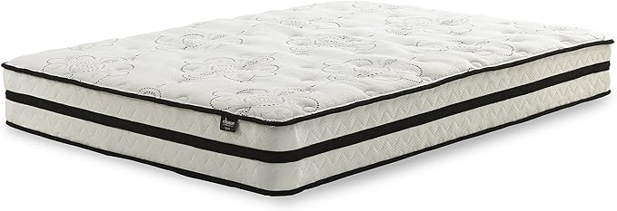 Signature Design by Ashley King Size Chime 10 Inch Medium Firm Hybrid Mattress with Cooling Gel Memory Foam for Pressure Relief, Fiberglass Free, Mattress In A Box