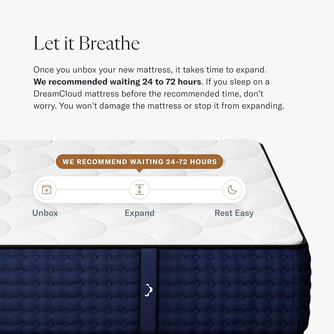 DreamCloud 12" King Mattress - Luxury Gel Memory Foam - 365 Night Trial - Premium Pressure-Relieving Layers - Forever Warranty - CertiPUR-US® Certified