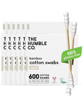 The Humble Co Bamboo Cotton Swabs with Spiral Design, 600 Count - Cotton Buds for Ears, Makeup, Baby Care & Cleaning - Personal Hygiene Essentials & Toiletries - Daily Products for Travel & Home