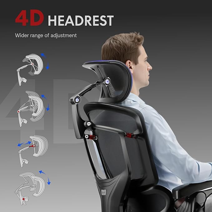 FLEXISPOT ErgoX-PRO Ergonomic Office Chair with Footrest Black – Cloudtech Cushion, 5D Lumbar, 7D Armrests, 4D Headrest, 551LBS Capacity – Office, Gaming, Home