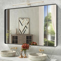 Bathroom Mirror Black,55x36 Inch Large Matte Black Bathroom Vanity Mirror,Rectangle Black Metal Framed Mirror for Wall,Anti-Rust,Shatter-Proof (Horizontal/Vertical)