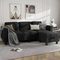 Sectional Sofa Couches for Living Room - 78''Convertible Modular Three-Seater L-Shaped Pet-Friendly Couch,Washable Sofa Cover-Bench Storage, Suitable for Small Living Room, Apartment,Office-Black