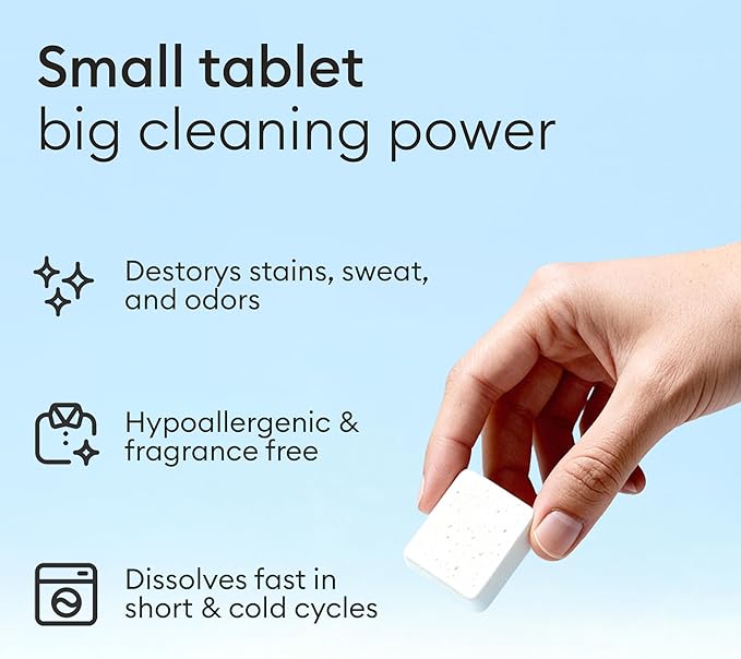 Vove Plastic-Free Laundry Detergent Tablets, 60 Pack – Concentrated, Biodegradable & Plant-Based Formula with 3x Enzyme Power – Tough on Stains, Gentle on Fabric, Fragrance-Free & Eco-Friendly