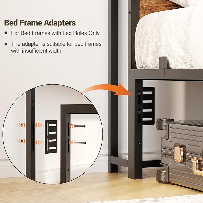 Unikito Headboard for Full Size Bed with Storage Shelf, Head Board with 3 Outlets and 2 USB Ports, Headboards with RGB LED Light, Height Adjustable, Sturdy and Stable, Easy Assembly, Rustic Brown