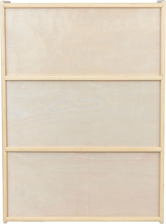 Child Three-Shelf Bookcase, 35.5”H x 24”W x 11.5”D Sturdy Birch Plywood Shelves for Daycare Storage of Books, Toys, Supplies, Smooth Natural Wood (36")