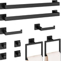 10-Piece Bathroom Hardware Accessories Set, 23.6 Inch SUS304 Stainless Steel Towel Bar Set, Wall Mounted Bathroom Towel Holders, Towel Hooks with Toilet Paper Holder