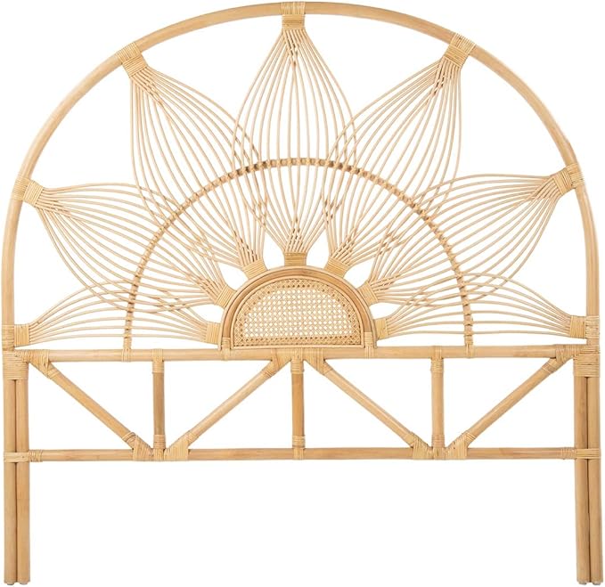 Kouboo Sunflower Rattan Twin Headboard Bedroom Bedroom Furniture Headboard Twin Size Tropical Decor Bohemian Decor Natural
