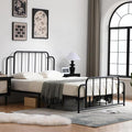 PINJU Metal Platform Bed Frame with Headboard and Footboard, Classic Style, Sturdy Metal Slats, No Box Spring Needed, Easy Installation (Black, Full)