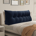 WOWMAX 85% Linen 15% Cotton Blend Headboard Pillow – California King Size Reading Wedge Backrest for Bed, Handmade Firm Support Bolster Cushion with Removable Cover, Premium Bed Rest Pillow, Blue