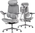Hbada E3 Pro Ergonomic Office Chair, Big and Tall Office Chair - with 3-Zone Dynamic Lumbar Support, 4D Adjustable Headrest, 6D Adjustable Armrests, Swivel, Grey(No Footrest)