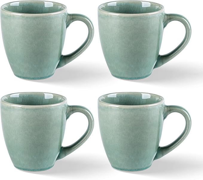 GBHOME Ceramic Coffee Mugs Set of 4, 12oz Stoneware Coffee Mugs Set For Dad Mom Women MEN, Light Weight Coffee Cups for Latte/Tea/Beer/Hot Cocoa, Dishwasher & Microwave Safe