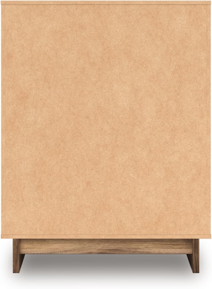 Signature Design by Ashley Darcalli Mid-Century Modern 4-Drawer Chest with Easy Glide and Safety Stop for Bedroom, Light Brown