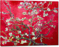 Wieco Art Large Red Almond Blossom Tree Vincent Van Gogh Paintings Reproduction Canvas Prints Wall Art for Home Decor and Wall Decor Classical Flowers Pictures Artwork