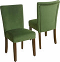 HomePop Parsons Classic Upholstered Accent Dining Chair, Set of 2, Dark Green Velvet