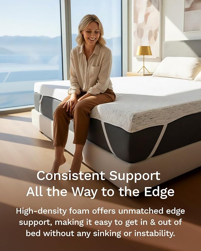 ViscoSoft 2 Inch Memory Foam Mattress Topper Cal King - Select High Density Ventilated Mattress Pad - Premium Removable Rayon Cover