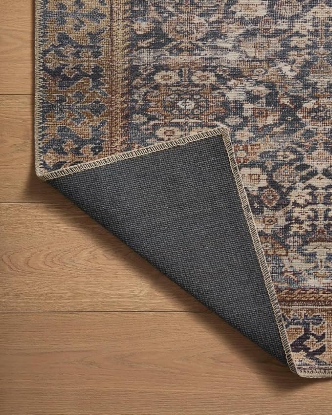 Loloi Amber Lewis Georgie Collection GER-05 Denim/Spice 5'-0" x 7'-6", .19" Pile Height, Area Rug