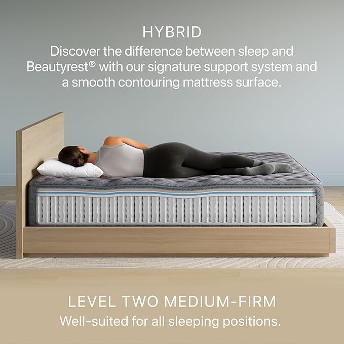 Beautyrest Days End Medium Firm 12" Hybrid Mattress - King - Cooling Tech, Supportive Durable Pocketed Coils, Pressure Relief, Motion Separation; 100 Night Sleep Trial and 10 Year Warranty