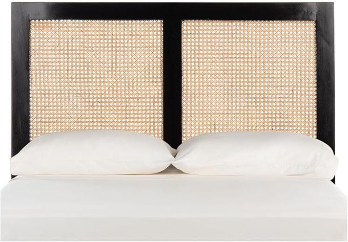 SAFAVIEH Home Collection Vienna Black Cane Twin Headboard Platform, Single (HBD8004B-T)