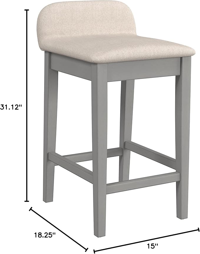 Hillsdale Furniture Maydena Wood Counter Height Stool, Distressed Gray